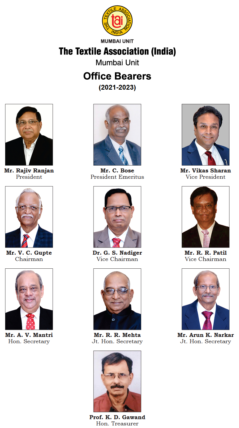 New Office Bearers of The Textile Association Of India (Mumbai Unit) for  the term 2021-2023 – New Cloth Market